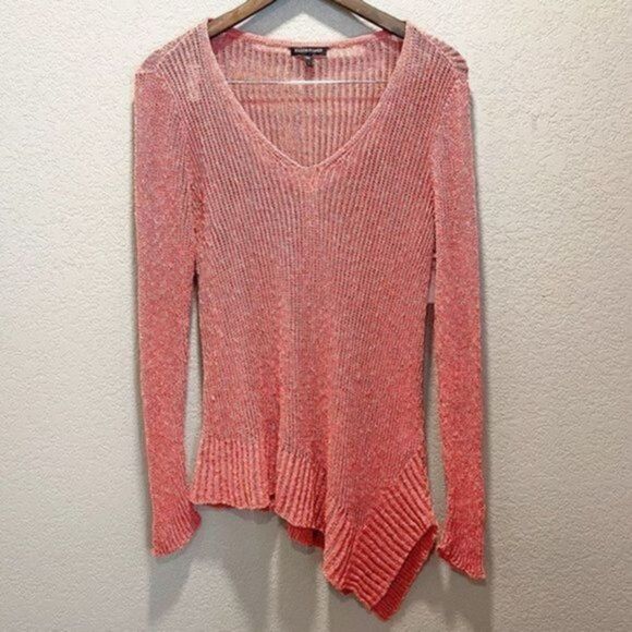Eileen Fisher Coral Knit V-Neck Sweater Small - Picture 1 of 6